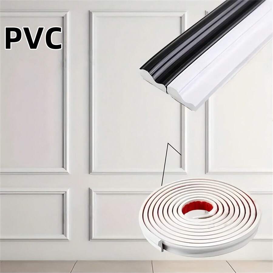 1 peça 39,37 polegadas/78,74 polegadas/196 polegadas moldura de cadeira descascável e adesiva painel de moldura de parede flexível moldura de painel autoadesivo para decoração de casa faça você mesmo proteção de parede moldura de espelho de borda de armário