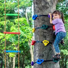 Nin Ja Tree Climbing Kit, 12 Tree Climbing Holds, 6 Ratchet Straps, And A Climbing Ladder, Climbing Rocks For Kids And Adults Climber, Various Colors And Shapes, For Outdoor Nin Ja Warrior