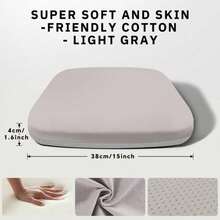 1 Piece Square Soft Cushion, Ultra-Soft Cushion, Comfortable For Long Periods Of Sitting, Office Cushion For Long Hours Of Sitting Without Fatigue, Car Seat Cushion, Home Dining Chair Cushion - 灰色 - 查看 1