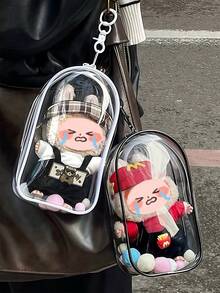 Large Portable Waterproof PVC Storage Bag With Keyring And Colorful Beads, Suitable For Plush Toys, Cables, Earphones, Cosmetics And Accessories - Great For Christmas, Valentine's Day, Back To School, Lifetime, New Year Gifts Or Decorative Storage Box - Multicolor - View 3