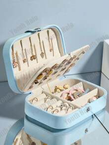 1pc Large Capacity Jewelry Box, Portable Jewelry Storage Case For Rings, Bracelets, Necklaces, Diamonds, Suitable For Vacation, Travel, School, Beach For Women Storage Organizer Travel Holiday Essential Fall Decor Autumn Halloween