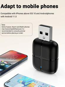 Acodo 2025 New Super Mini Car Wireless CarPlay Adapter, Wired To Wireless CarPlay/Android Auto 2-In-1, Compatible With 99% Of Original Cars 2.4~5.0 GHz WiFi5 Stylish And Portable High-Speed Connection, Smart Car Technology, Minimalist Design, Reliable Connection, Exclusive For Mobile Phone Users