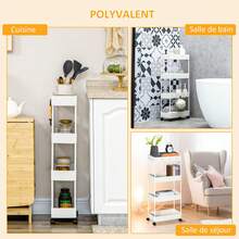 Storage Island & Carts - White - View 4