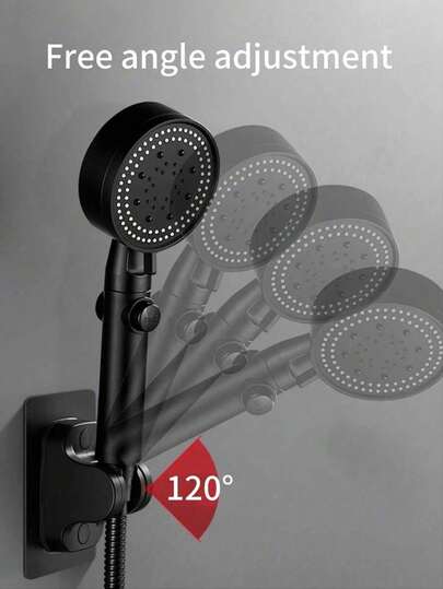 可调节壁挂式淋浴喷头支架，承重能力强，防倒塌设计，安装简便，浴室配件，用于安全固定淋浴喷头，可调节淋浴喷头，结构坚固（随机款式发货）