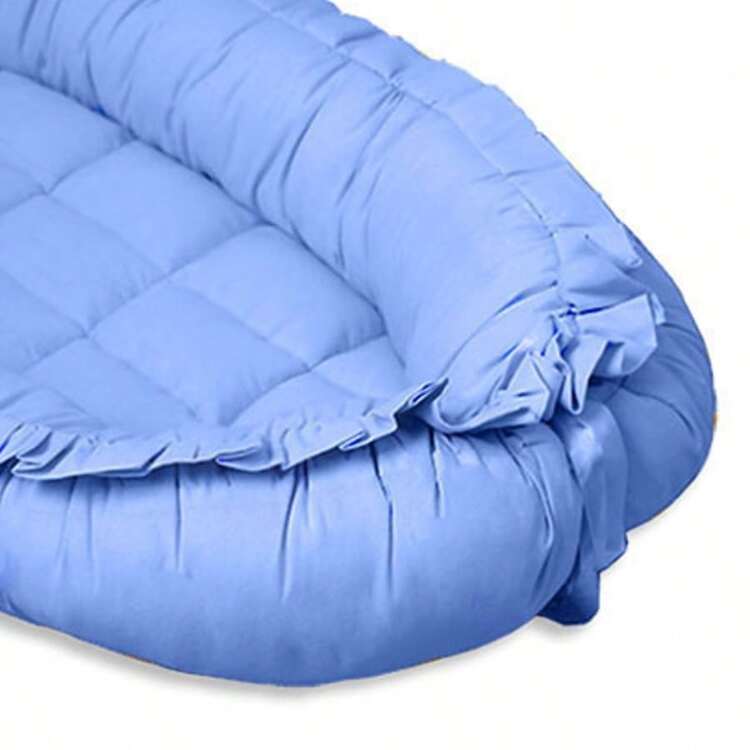 Soft 100% Cotton Plain Or Printed Baby Sleeping Nest - 藍色 - 查看 2
