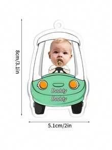 1pc Customized Acrylic Car Charm - Personalized Driving Dad Gift, Unique Photo Design, Cute Shape - Perfect Gift Choice For Mom, Available In Pink/Orange/Green/Blue/Yellow,School Supplies,Back To School,For Office,For School,For Classroom,For Teacher Gifts,For University,For Colleague,For Dorm Rooms,For Teacher,For Boys And Girls,For Teenagers,Junior High School Students,Middle School Students,High School Senior High School Students,College Students,University Students,Freshman,Sophomore,Underclassmen - Custom Pattern - View 4