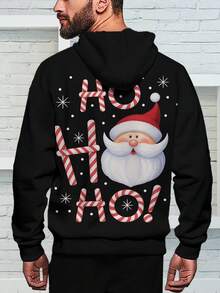 Christmas Men 3D Printed Novelty Pattern Hooded Long Sleeve Sweatshirt, Autumn/Winter Men Pullover Hoodie With Drawstring And Pockets