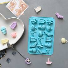 18 腔万圣节南瓜、墓碑、蜘蛛、蝙蝠、骷髅巧克力硅胶模具 DIY 糖果、饼干、蛋糕烘焙模具、巧克力模具、蜡烛、肥皂装饰模具、硅胶模具