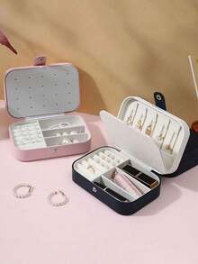 1pc Large Capacity Jewelry Box, Portable Jewelry Storage Case For Rings, Bracelets, Necklaces, Diamonds, Suitable For Vacation, Travel, School, Beach For Women Storage Organizer Travel Holiday Essential Fall Decor Autumn Halloween