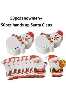 50 Stück/100 Stück Weihnachts-Lutscher-Karten mit winkenden Weihnachtsmännern & Schneemännern zum Basteln, geeignet für Weihnachtsgeschenke, Partyfavors und Klassenzimmeraustausch, Weihnachtsdekoration Weihnachten Weihnachtsdekorationen Weihnachtspyjamas Weihnachtsgeschenke Weihnachtsdekoration