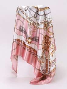 女士印花头巾，时尚户外头巾，适合春、夏、秋季，可用作头巾、领巾、衬里、服装配饰、方巾，用于包裹和装饰头部，也可用作发饰。 - 彩色 - 查看 11