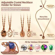Crystals Necklace Holders And Healing Stones Set, 6Pcs Adjustable Crystal Cage With 7 Chakra Crystals And Healing Stones For Yoga, Meditation, Jewelry Gift And Home Decor - Classic Color - View 5