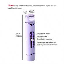 1 Electric Digital Ladies Bikini Shaper, 2-In-1 USB Charging Body And Face Hair Removal Device, Shaving Tool With Washable Blade, Comes With Dust Cover For Better Hygiene, Valentine's Day Gift