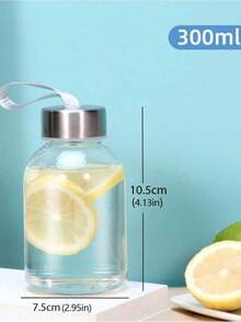 1 pieza Botella de agua portátil de plástico de 300ML/400ML/500ML, botella de bebida minimalista transparente, adecuada para el trabajo y los viajes, para exteriores, camping