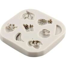 Silicone Fruits Vegetables Mold For Cake Decorating Cupcake Topper Gum Paste Polymer Clay Set Of 3