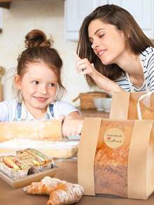 500 szt./zestaw naklejek z papieru pakowego, domowej roboty z miłością, na koperty i opakowania, etykiety do artykułów papierniczych, rękodzieło