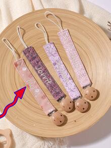 1pc Personalized Baby Pacifier Clip Cute Polka Dot Print Customized Patterns For Boys And Girls, Custom Baby Pacifier Clip Universal Soothing Clip, - Multicolor - View 3