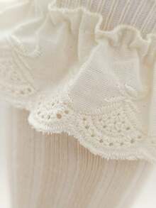 3 đôi tất bắp chân bằng vải lanh thắt nơ, tất dài đến bắp chân kiểu Tây Ban Nha dành cho trẻ em, tất khiêu vũ - Nhiều màu - Xem 6