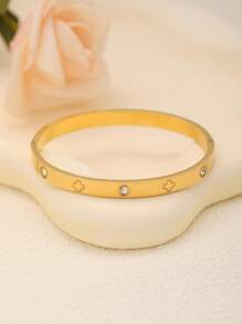 2pcs Fashionable Stainless Steel Bracelet, Suitable For Women's Daily Wear