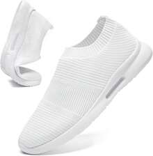 Mens Slip On Shoes Tennis Sports Sneakers Lightweight Casual Dress Summer Beach Slippers-2025 - 黑色 - 查看 9