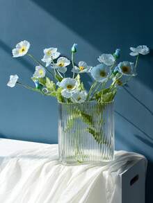 1PCS/3PCS/5PCS/10PCS 人造罂粟花，长 60 厘米，每根茎上有 4 朵花，可弯曲设计，防褪色风格 - 适用于 DIY 花墙、场景布置、客厅或卧室花瓶布置、婚礼或派对装饰、书桌装饰、房间装饰、家居造型、厨房装饰、桌面中心装饰、办公室装饰、花园装饰、户外装饰。 - 白色 - 查看 5