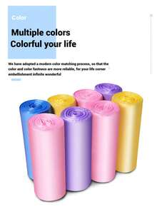 100/300 Pcs High-Quality Thickened Color Garbage Bag, Point-To-Point Continuous Roll Disposable Plastic Solid Bag, Suitable For Home, Kitchen, Business, School, Office, Outdoor, Bathroom, Professional Use, Convenient And Tidy - Green - View 4
