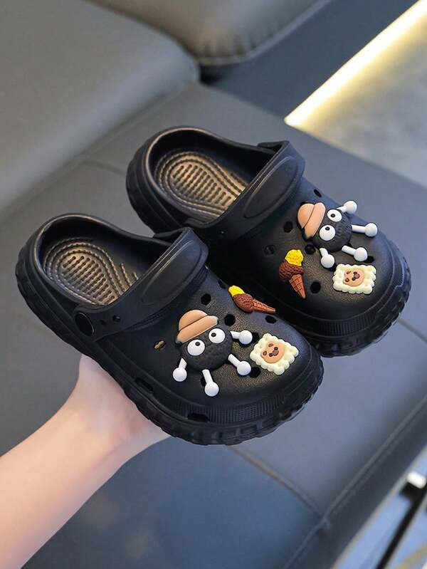 1 Pair EVA Children's Hole Shoes, Boys & Girls Anti-Slip Breathable Closed Toe Beach Sandals