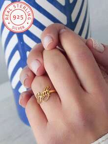 One Piece Custom Ladies English Name Ring, Fine Ladies Jewellery Gifts, Mother's Day Gifts, Valentine's Day Gifts, Birthday Gifts, Wedding Anniversary Gifts, Christmas Gifts, High Class Gifts For Friends And Classmates Graduation Gifts For Family Members