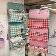 1pc Door Storage Hanging Bag For Sundries, Home Living Room Shoe Cabinet Storage, Multi-Functional Hanging Storage, Glasses Storage, Tissue Storage, Key Storage, Earphone Storage, Makeup Brush Storage, Hairpin Small Item Storage, Data Cable Storage, Wardrobe Underwear Clothing Storage Hanging Bag, - 彩色 - 查看 12