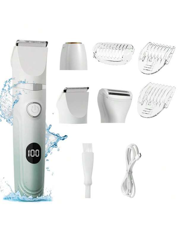 1 Pc 3 In 1 Electric Shaver For Women Hair Removal Digital Display Shaver For Women Private Parts, Armpits And Legs