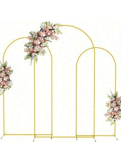 1 pieza Arco de boda, Arco de globos cuadrado, Marco de metal dorado, Adecuado para ceremonia de boda, cumpleaños, reunión de amigos, decoración de fiesta, ducha nupcial, decoración de jardín