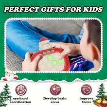 Quick Push Decompression Game Glow Decompression Toys Electric Popular Bubble Game Controller Handheld Puzzle Game Sensory Toys Children's Christmas - Đỏ - Xem 4