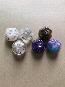 12pcs/Set Double-Color Starry Symbol Dice, 12-Sided Constellation Dice, 12-Sided Lucky Star System Dice, 3pcs (Random Style) - Multicolor - View 6