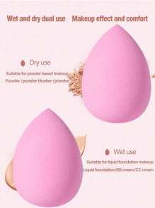 30/1pc Multifunctional Pink Beauty Egg Makeup Sponge, Foundation Blending Makeup Sponge, Liquid/Cream/Powder Seamless Smooth Beauty Sponge, Water Drop Makeup Sponge, Makeup Beauty Tools - Wet And Dry, Professional Soft Concealer Sponge - Pink - View 4