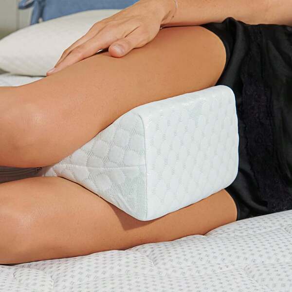 Cuscino Gambe in Memory Foam, Ortopedico Ergonomico per Ginocchia, Supporto Laterale per Dormire, Fodera con Cerniera Sfoderabile e Lavabile