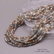 4mm 130 buc. Mărgele de cristal transparente triunghiulare Mărgele de sticlă de cristal de culoare strălucitoare Mărgele libere pentru realizarea de bijuterii, colier de cercei DIY