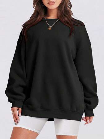 Women's Casual Crew Neck Sweatshirt Loose Soft Long Sleeve Pullover Tops