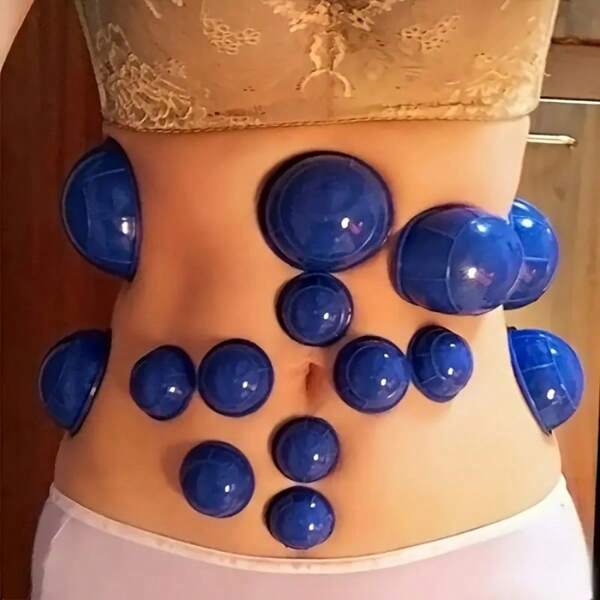 Juego de 12 piezas de ventosas de silicona, ideal para uso doméstico - Adecuado para masaje de acupresión, relajación muscular después del baño, tratamiento de fascia, músculo y articulaciones, así como cuidado facial y corporal. Idea de regalo para padres.