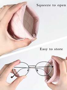 1pc Portable Squeeze Eyeglasses Case Pu Leather Soft Sunglasses Bag , Five Colors Available - Soft PU Leather Soft Eyeglasses, Sunglasses Bag, Pocket Phone Eyeglasses Storage Bag, Waterproof Durable Protective Eyeglasses Container, Perfect For Halloween/Christmas Gift Giving