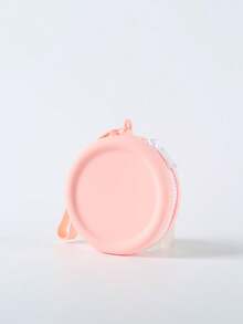 1 pieza Monedero de silicona de estilo simple, bolsa de almacenamiento de gran capacidad y forma redonda, bolsa de color sólido, adecuada para auriculares, cables de datos, lápiz labial, monedas, llaves, etc., tacto suave, fácil de limpiar y cuidar, simple y ligera, espacio razonable, alta portabilidad, adecuada para el hogar, el trabajo, las salidas y los viajes.