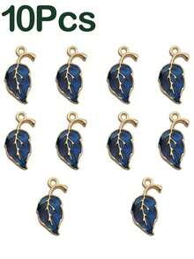 10Pcs Multicolor Alloy Leaf Pendant Colorful Leaf Charms For Jewelry Making Findings Crafting Accessory For DIY Necklace Bracelet - 10Pcs - View 13