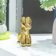 Notakia Cute Ceramics Balloon Dog Statue Crafts Living Room Desktop Decorations,Handmade Modern Small Ceramic Animal Statue Ornament Home Decor Accents - 銀色 - 查看 8