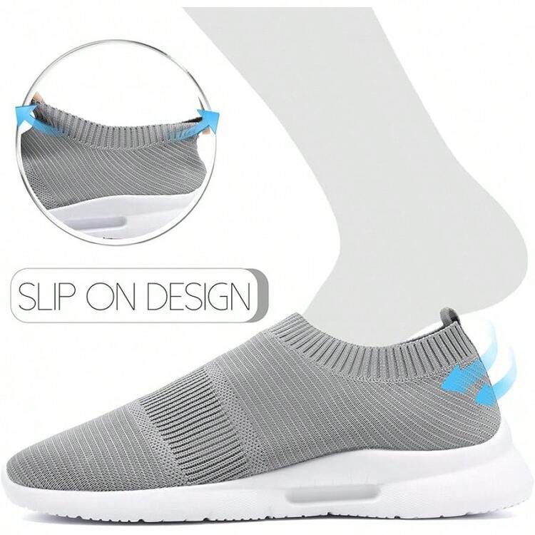 Mens Slip On Shoes Tennis Sports Sneakers Lightweight Casual Dress Summer Beach Slippers-2025 - 灰色 - 查看 7