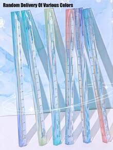 Multifunctional Creative Triangle Ruler, High-Definition Transparent Plastic Angle Measuring Tool, Drawing And Inspection Ruler, Durable Material