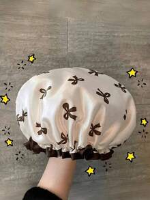 1pc Shower Cap, Women's Reusable Waterproof Elastic Shower Cap, Suitable For Long Hair