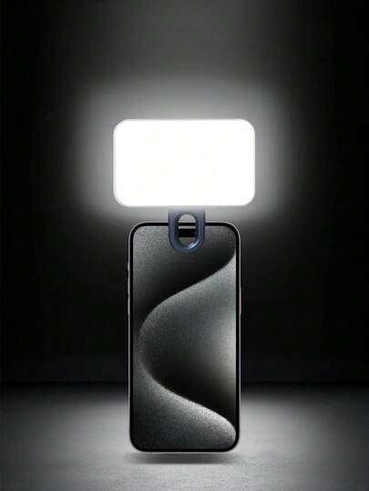 Luz LED de selfie compatible con iPhone, iPad, computadora portátil, mini luz de anillo, luz de relleno de foto, luz de anillo de video, lámpara de clip de fotografía, adecuada para selfies y transmisión en vivo, luz portátil