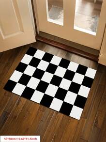 Classic Checkerboard Pattern Runner Rug, Ideal For Hardwood Floors In Entryways, Laundry Rooms, Hallway, Bedrooms, Kitchen, Room Decor, And Entryway - Indoor All-Season Home Decor, Stylish Long Floor Mat, Washable & Non-Slip, Perfect For Home Use As A Hallway Rug, Area Rugs Living Room, Black And White Tones, Bedside Rug, Kitchen Rugs, House Decor | Kitchen Decor - Multicolor - View 13