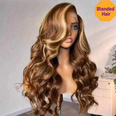 باروكة شعر مموج بلون أشقر عسلي 13x4 13x6 أمامية من الدانتيل عالي الوضوح، إغلاق دانتيل 4*4 5*5 مسبق القص بدون غراء، لون بيانو بكثافة 200% مسبق التنظيف والتبييض للعقد، بدون إجهاد، مناسب للمبتدئين، قابل للتنفس من ألياف صناعية وخيوط بروتين مخلوطة مع شعر بشري مخلوط، باروكة للنساء، الدانتيل مسبق القص متوفر ل- 4x4 5x5 أومبير تسليط الضوء P4/27#