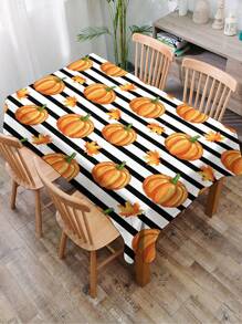 Față de masă dreptunghiulară/rotundă, impermeabilă, cu model de plante verzi din poliester, 1 buc., față de masă imprimată digital, potrivită pentru sufragerie, masă de exterior, masă rotundă mică, decor de toamnă, decor de toamnă, decor de cameră