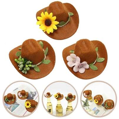 Mũ cao bồi cho chuột hamster - Mũ thú cưng, Mũ đạo cụ chụp ảnh cho thú cưng nhỏ, Mũ cao bồi dễ thương có thể điều chỉnh, Phụ kiện trang phục cho chuột hamster và thú cưng nhỏ